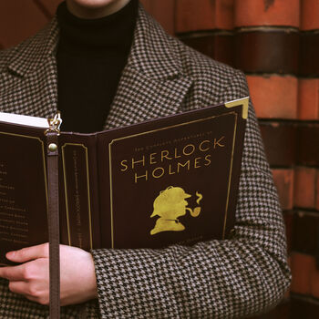 Sherlock Holmes Silhouette Burgundy Book Small Handbag, 7 of 9