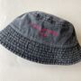 Personalised Slogan Vintage Denim Bucket Hat, thumbnail 9 of 12
