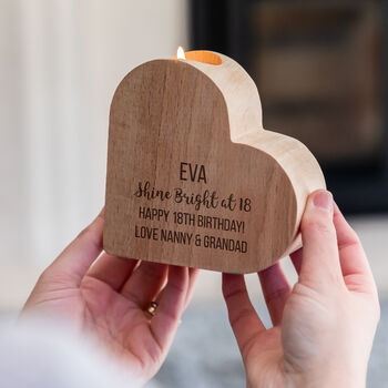 Personalised Heart Candle Holder Milestone Birthday Gift, 4 of 6