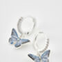 Blue Butterfly Silver Earrings, thumbnail 3 of 6