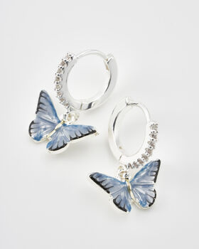 Blue Butterfly Silver Earrings, 3 of 6