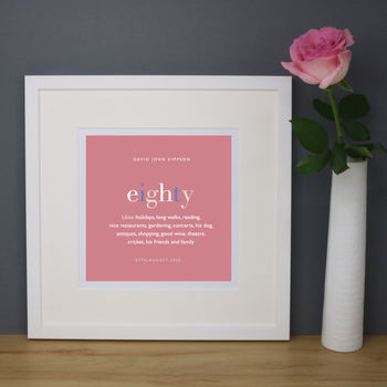 Personalised 80th Birthday Print And Mount, 5 of 7