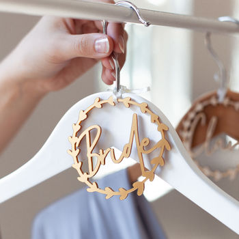 Personalised Wreath Bride Hanger Charm, 4 of 6