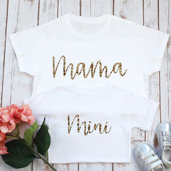 Leopard Print Mama Mother And Child Matching T Shirts, 4 of 6
