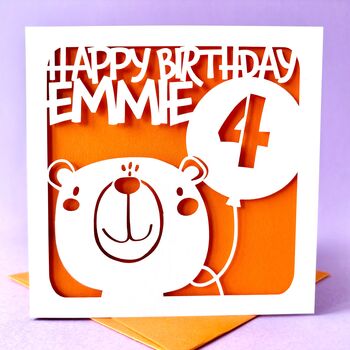 Cute Bear Personalised Kids Birthday Card, 3 of 5