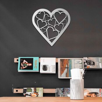 Wooden Heart Wall Art Decor Gift For Anniversary Or New Home, 6 of 9