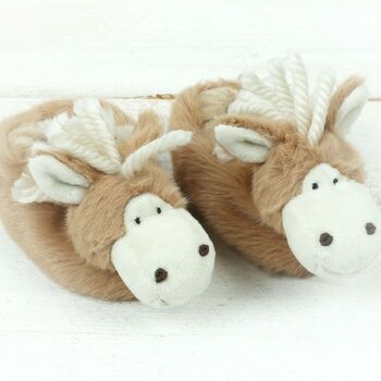Haffie Pony Baby Slippers With Engraved Heart Keepsake, 3 of 5