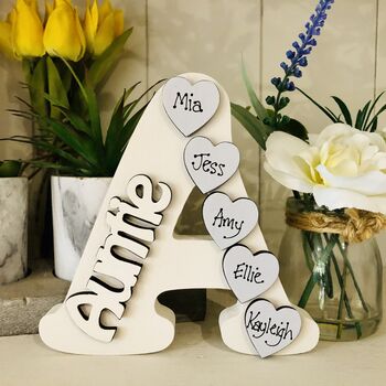 Personalised Auntie A Letter Ivory Birthday Gift, 3 of 10