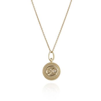 Zodiac Coin Pendant Gold Plated Sterling Silver, 11 of 12