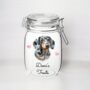 Personalised Dachshund Kilner Style Dog Treat Jar E, thumbnail 1 of 2