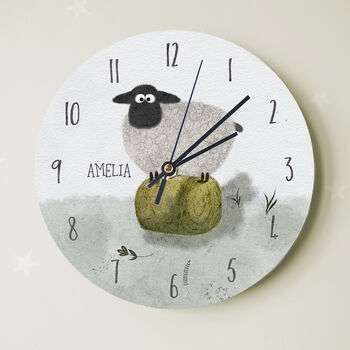 Farmyard Sheep Personalised Clock, 2 of 4