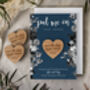 Save The Date Magnet With A Navy Blue Floral Card, thumbnail 3 of 8