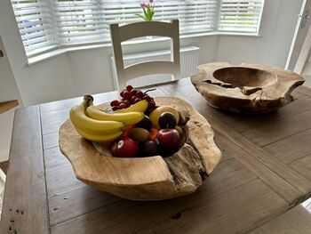 Heavy Large 50cm Teak Root Wooden Heavy Fruit And Nut Bowl 6kg, 2 of 12