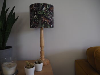 Jungle Print Lampshade With Cranes And Tigers, 8 of 10