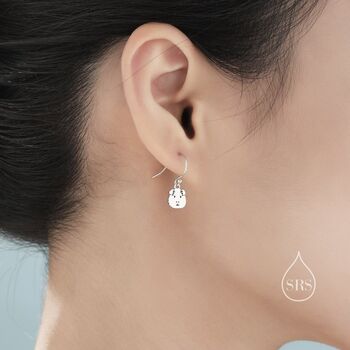 Guinea Pig Drop Hook Earrings In Sterling Silver, 5 of 11