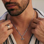 Third Eye Chakra Men's Sapphire Silver Necklace, thumbnail 1 of 10