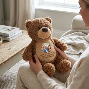 Personalised Photo Comfort Keepsake Teddy Bear Brown, 2 of 7