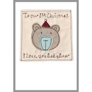 Personalised Bear Christmas Card For Him, Dad, Grandad, 6 of 12