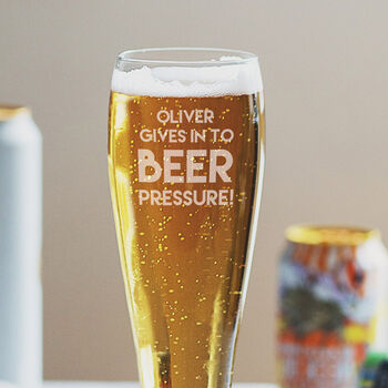 Personalised 'Beer Pressure' Glass, 4 of 6