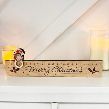 Personalised Wooden Christmas Advent Countdown Slider Keepsake, 7 of 8