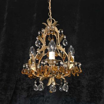 Vintage Italian Four Arm Toleware Caged Leaf, 10 of 12