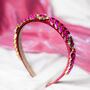 Leaf Diamante Gem Headband In Pink, thumbnail 2 of 4