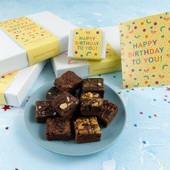 'Happy Birthday Confetti' Vegan Indulgent Brownie Gift, 3 of 3