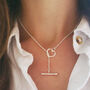 Sterling Silver Toggle Love Heart T Bar Necklace, thumbnail 7 of 7