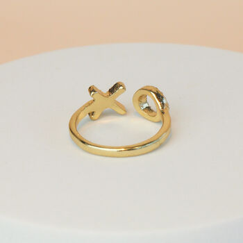 Hugs And Kisses Adjustable Gold Ring, 3 of 3