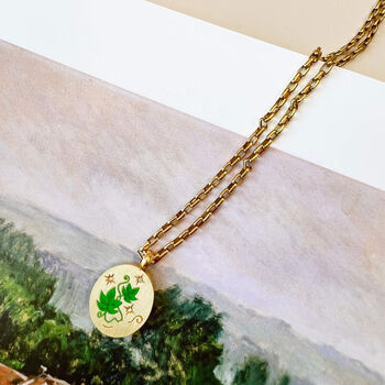 Everlasting 'English Ivy' Enamelled Pendant Necklace, 2 of 9