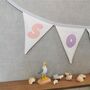 Summer House Bunting Flags, Pastel Rainbow Fabric Bunting, Personalised Name Banner For Child's Bedroom, Decorative Garland, thumbnail 8 of 9