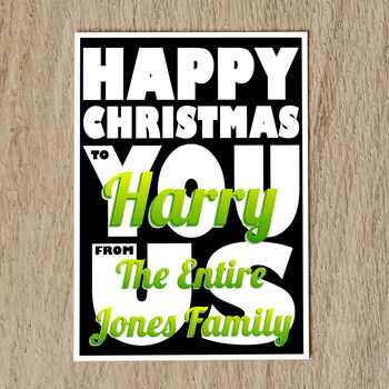 Personalised Names Christmas Card For Family, 6 of 8