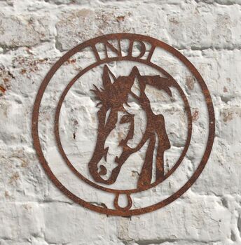 Personalised Metal Horse Stable Door Name Plate, 2 of 2