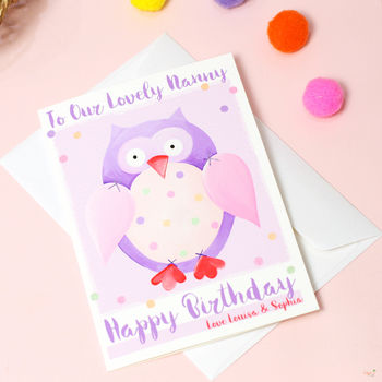 Personalised Owl Relation Birthday Card, 4 of 9