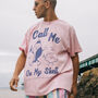 Call Me On My Shell Men's Staycation Slogan T Shirt, thumbnail 2 of 4