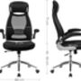 High Back Mesh Office Chair With Flip Up Armrests, thumbnail 7 of 8