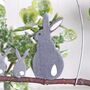 Star Gazing Rabbits Christmas Tree Decoration, thumbnail 3 of 4