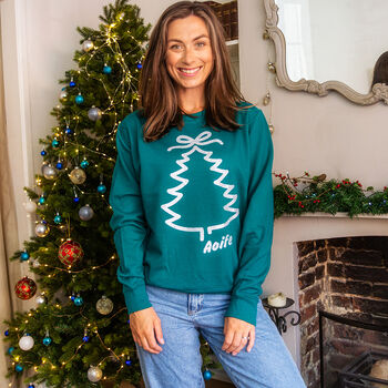 Christmas Tree Personalised Sweatshirt Adult, 3 of 3