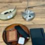 Personalised Burnt Tan Round Leather Accessory Tray, thumbnail 3 of 7