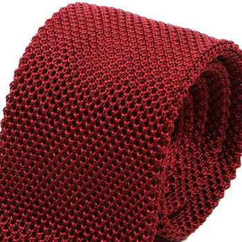Red Silk Knitted Tie, 2 of 3