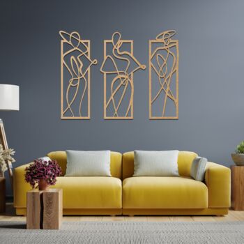 Three Ladies Modern Wood Wall Decor Home Elegance, 9 of 10
