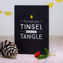 Funny Retro Christmas Card 'Tinsel In A Tangle', thumbnail 2 of 2