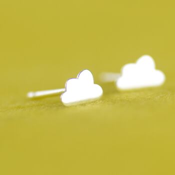 Sterling Silver Cloud Stud Earrings, 6 of 6