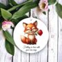 Personalised Cute Rose Animal Fox Decoration, thumbnail 1 of 2