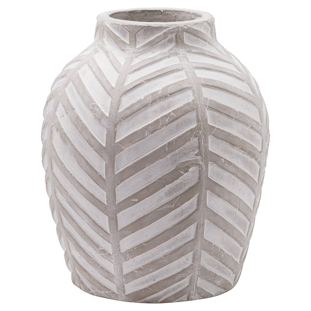 Ribbed Stone Vase By LH Interiors