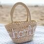Personalised Straw Basket Beach Bag For Little Girls, thumbnail 5 of 5