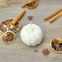 White Carved Pumpkin Candle And Halloween Decoration, thumbnail 7 of 8