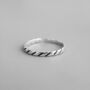 Sterling Silver Rope Design Adjustable Ring, thumbnail 1 of 4