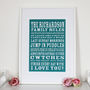 Personalised House Rules Print, thumbnail 3 of 5