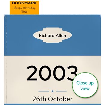 Personalised 21st Birthday Print 2003 Book Cover Gift, 7 of 12